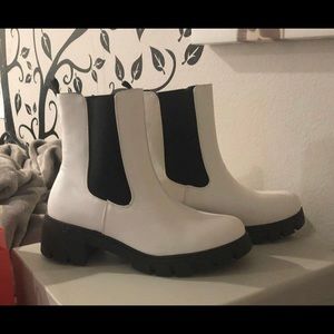 white chelsea boots